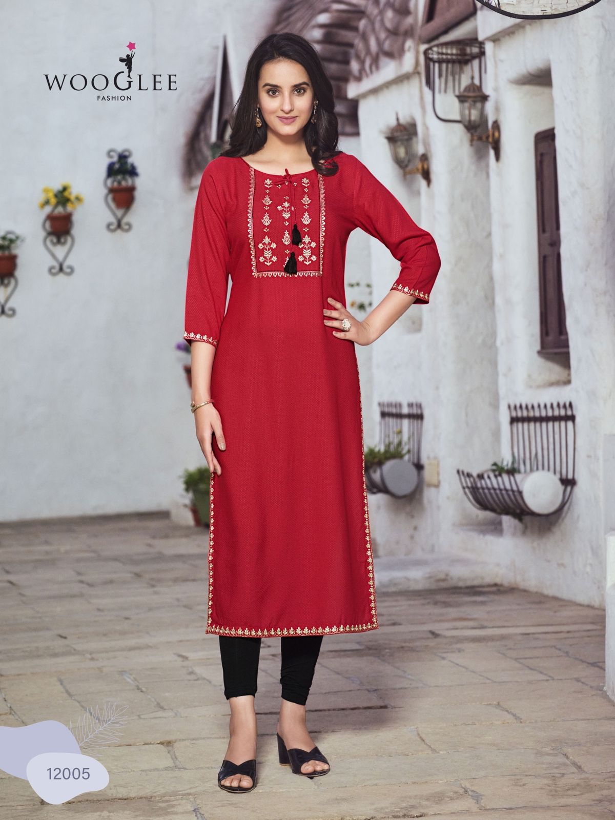Florance By Wooglee 12001-12006 Designer Kurtis Catalog
